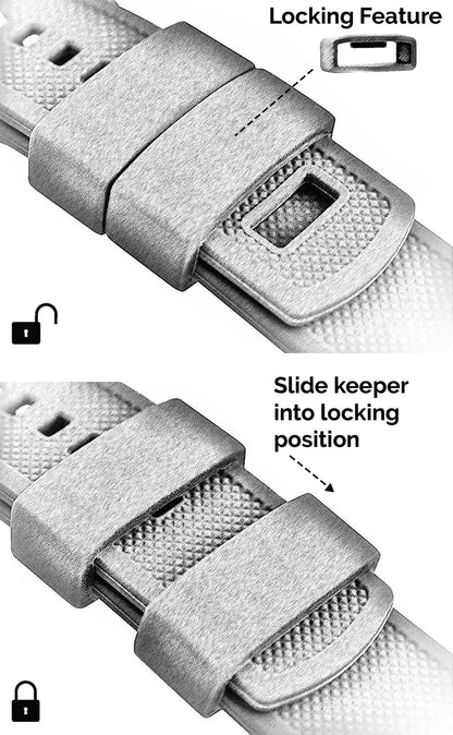 Fossil Sport | Elite Silicone | Khaki Tan Top / Black Bottom - Barton Watch Bands
