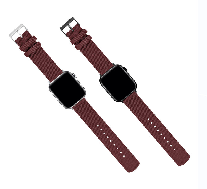 Apple Watch | Two-piece NATO® style | Merlot - Barton Watch Bands