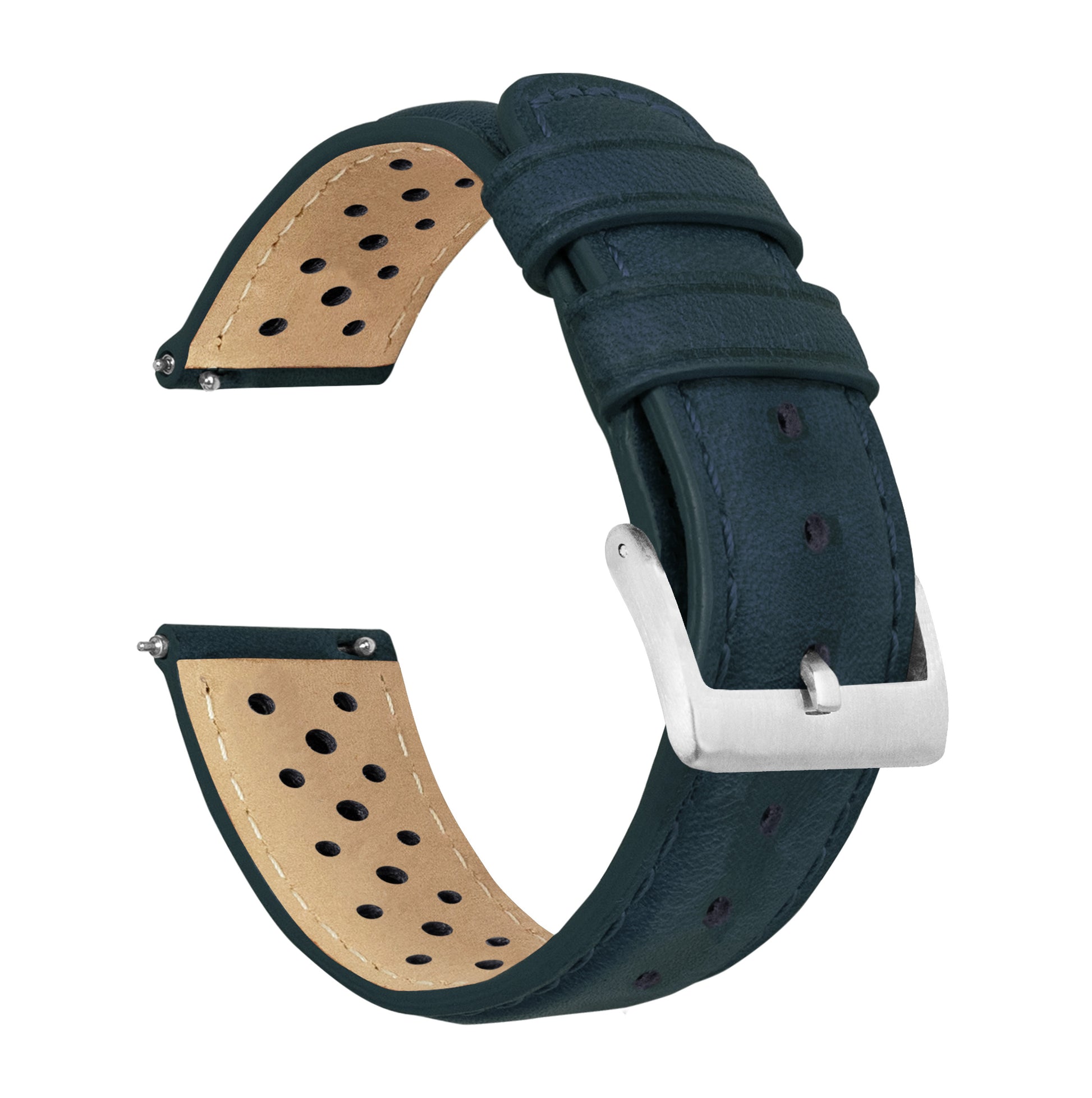 Withings Nokia Activité and Steel HR | Racing Horween Leather | Navy Blue - Barton Watch Bands