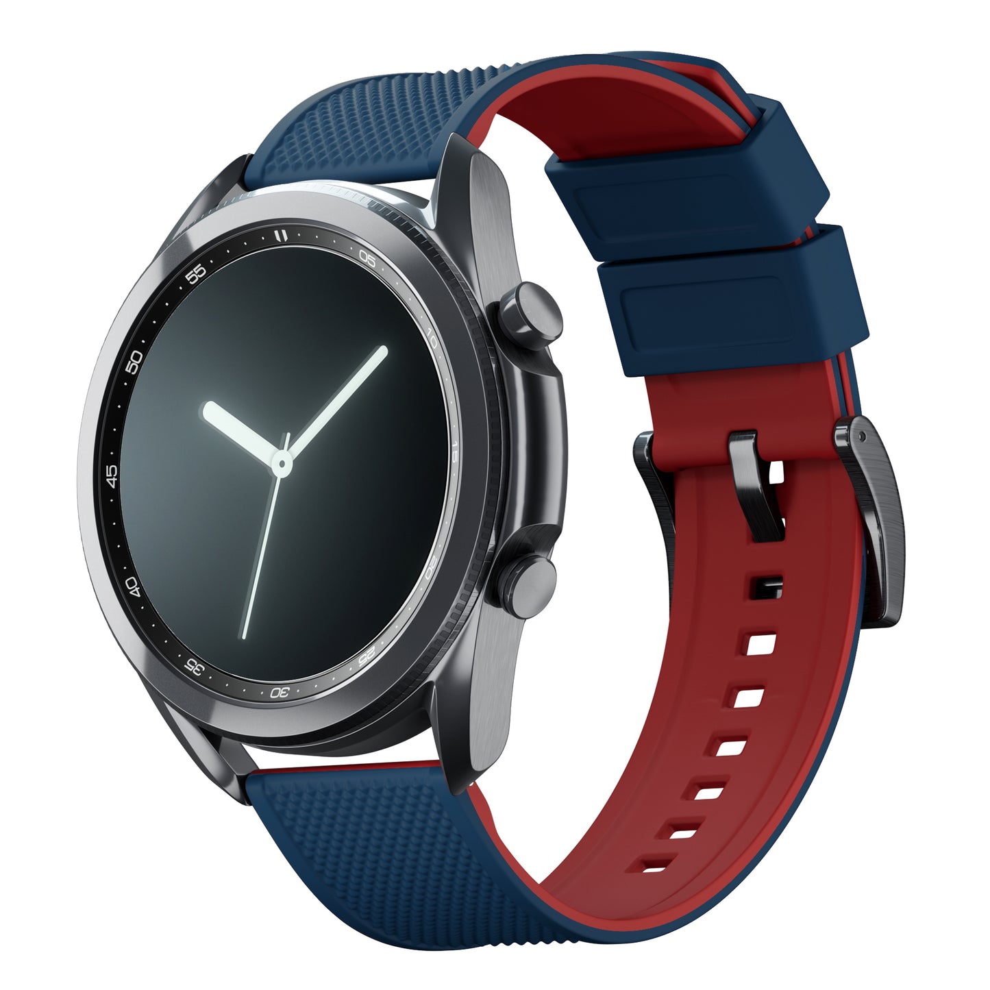 Samsung Galaxy Watch3 | Elite Silicone | Navy Blue Top / Crimson Red Bottom - Barton Watch Bands