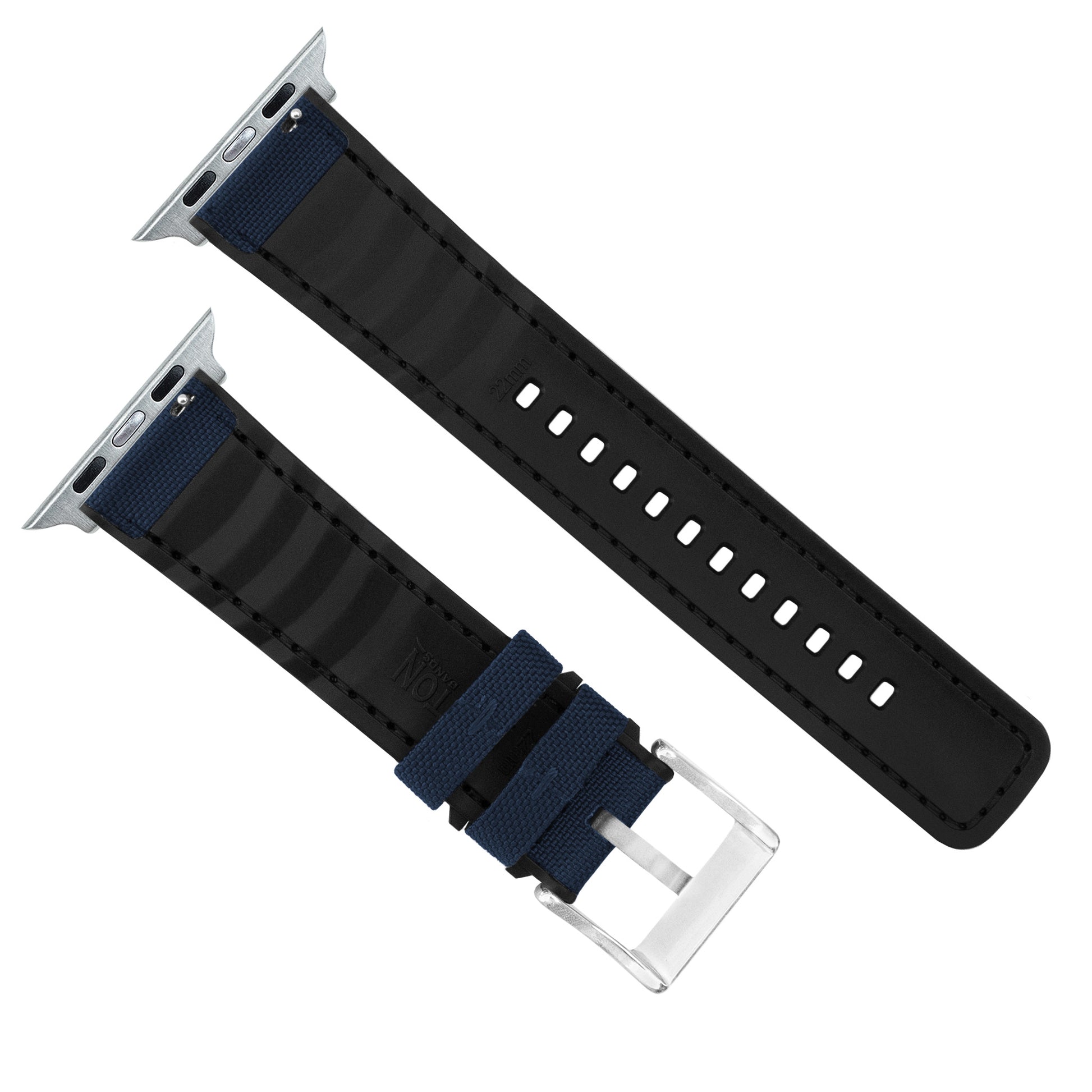 Apple Watch | Navy Blue Cordura Fabric and Silicone Hybrid - Barton Watch Bands