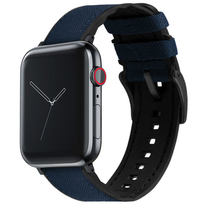 Apple Watch | Navy Blue Cordura Fabric and Silicone Hybrid - Barton Watch Bands