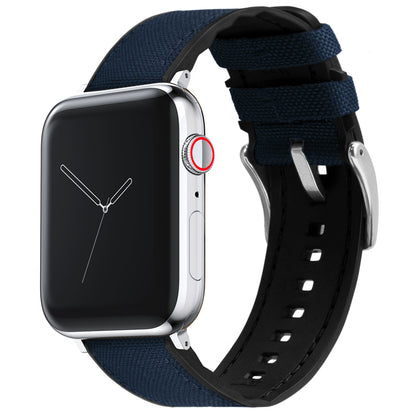 Apple Watch | Navy Blue Cordura Fabric and Silicone Hybrid - Barton Watch Bands