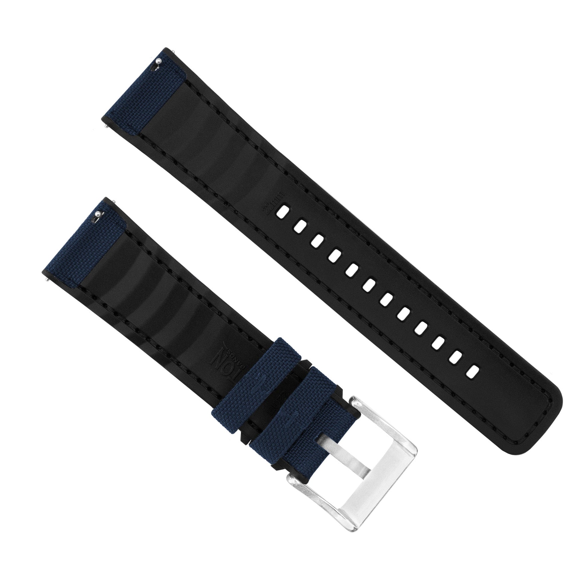 Samsung Galaxy Watch | Cordrua Fabric & Silicone Hybrid | Navy Blue - Barton Watch Bands