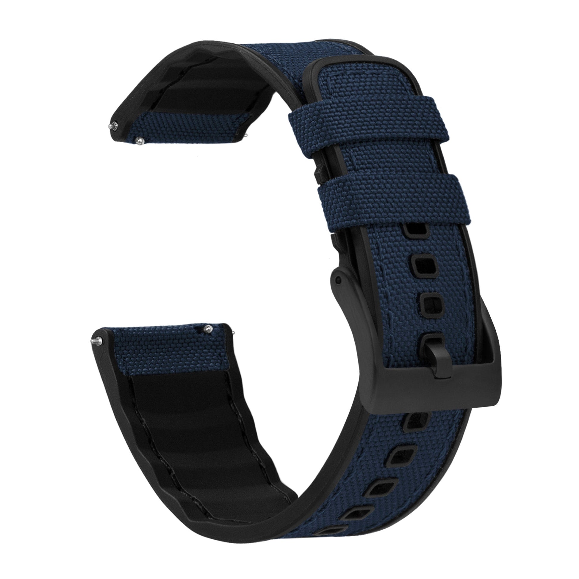 Samsung Galaxy Watch | Cordrua Fabric & Silicone Hybrid | Navy Blue - Barton Watch Bands