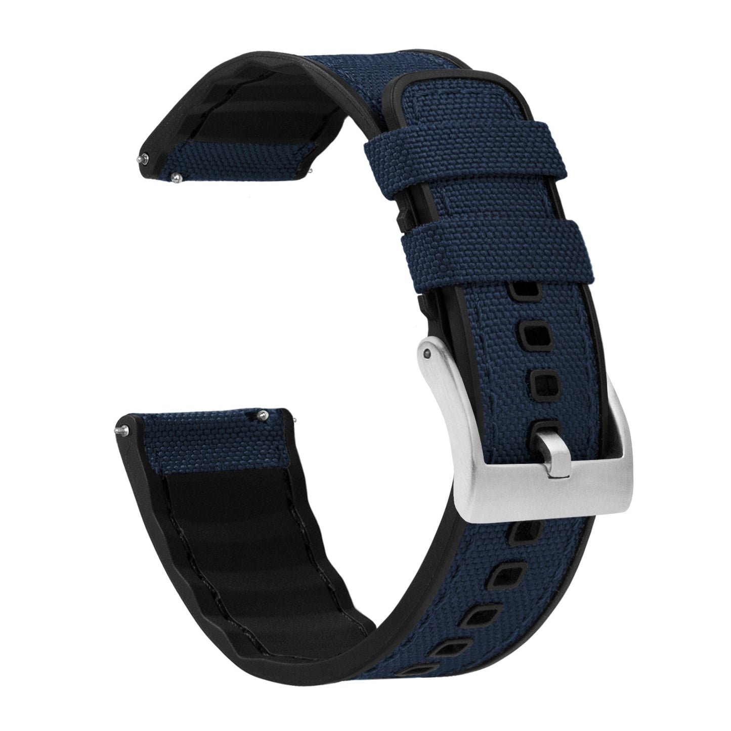 Samsung Galaxy Watch | Cordrua Fabric & Silicone Hybrid | Navy Blue - Barton Watch Bands