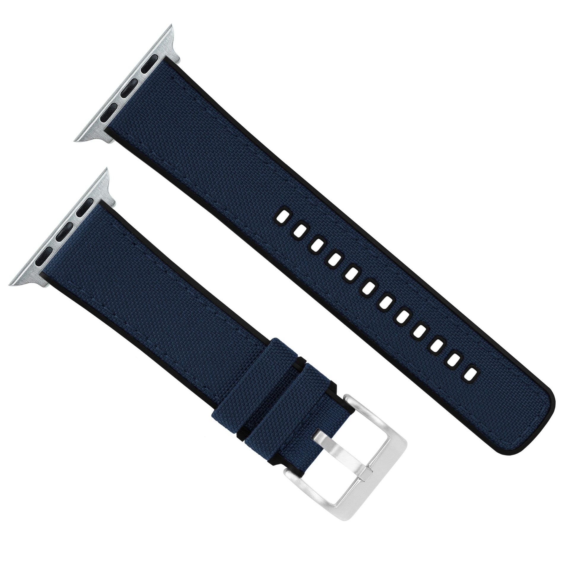 Apple Watch | Navy Blue Cordura Fabric and Silicone Hybrid - Barton Watch Bands