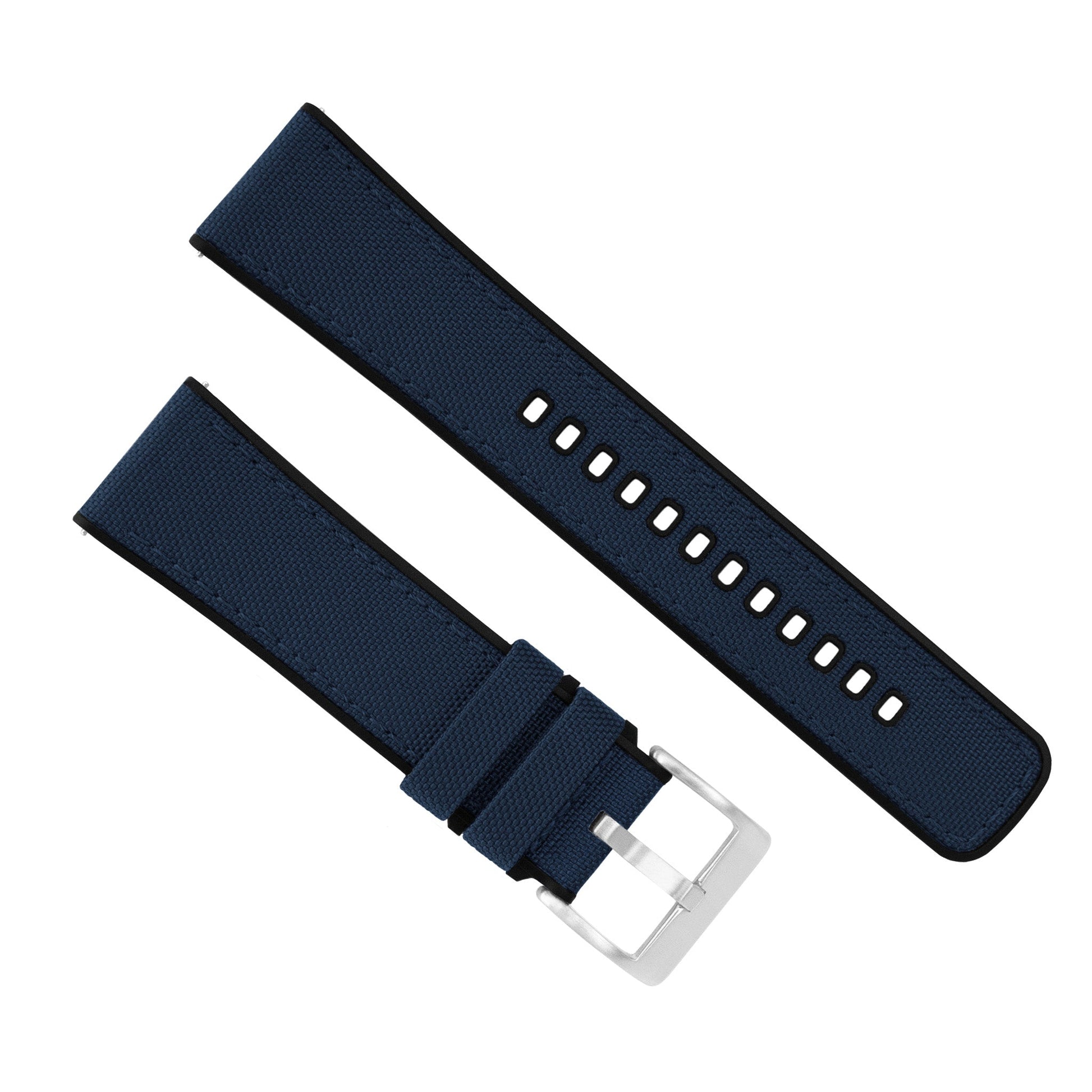 Samsung Galaxy Watch5 | Cordrua Fabric & Silicone Hybrid | Navy Blue - Barton Watch Bands