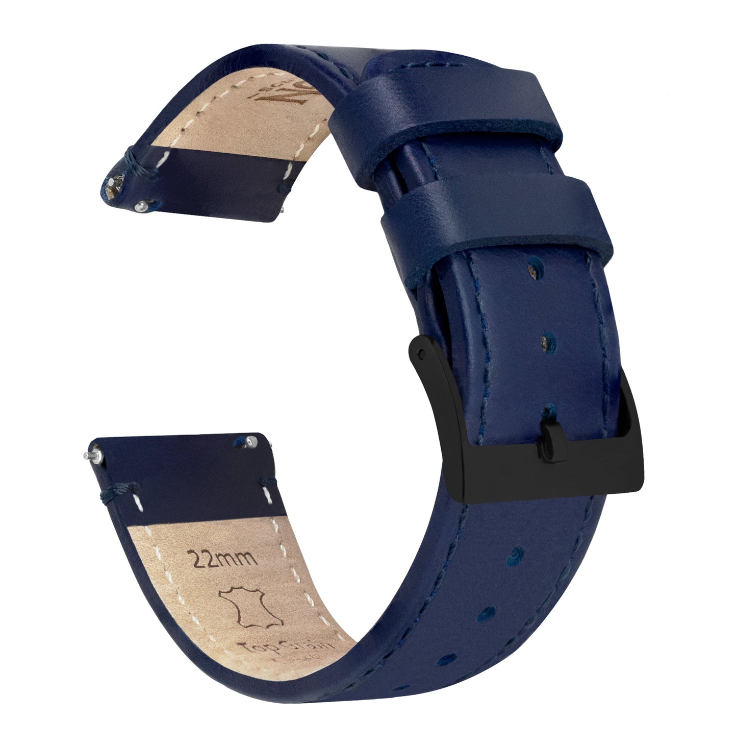 Samsung Galaxy Watch5 | Navy Blue Leather & Stitching - Barton Watch Bands