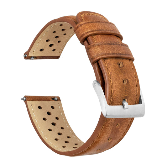 Samsung Galaxy Watch | Racing Horween Leather | Caramel Brown - Barton Watch Bands