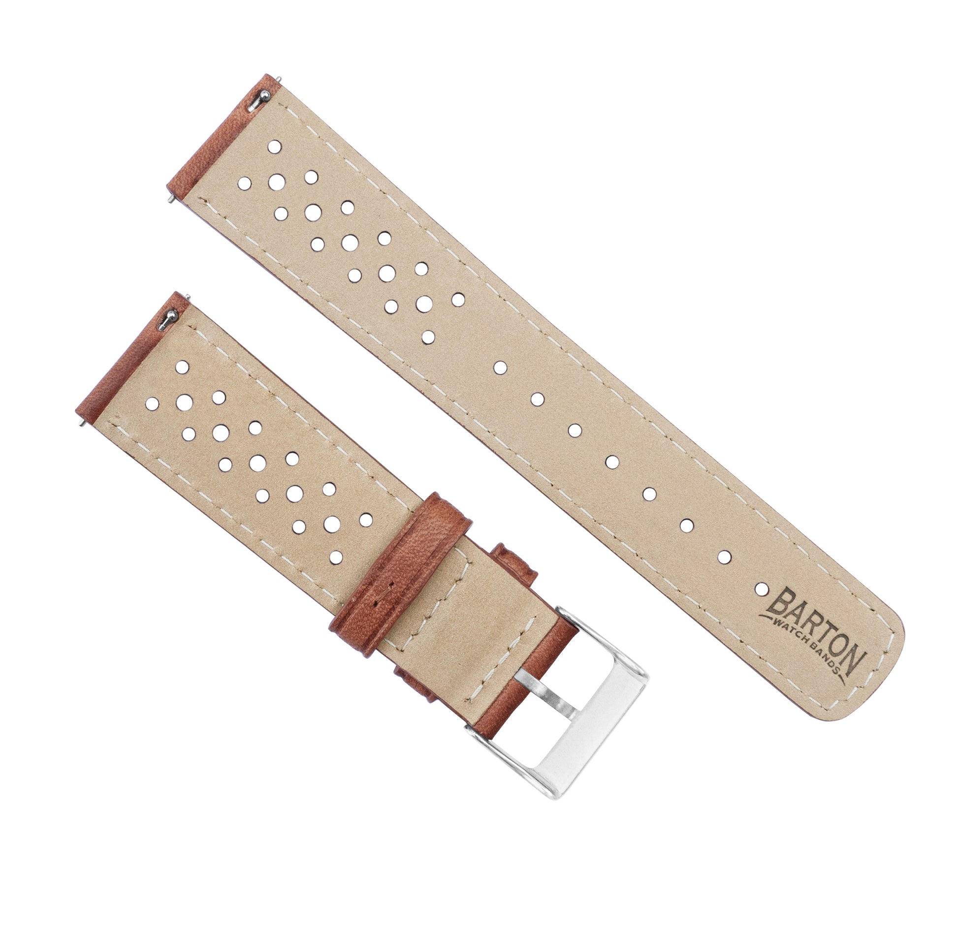 Fossil Sport | Racing Horween Leather | Caramel Brown - Barton Watch Bands