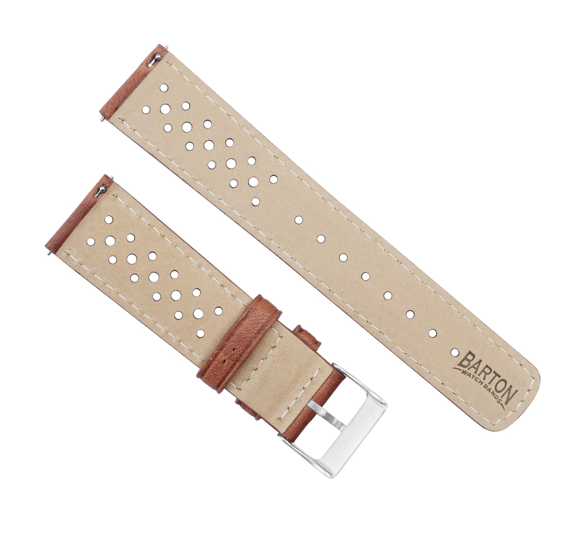 Samsung Galaxy Watch3 | Racing Horween Leather | Caramel Brown - Barton Watch Bands