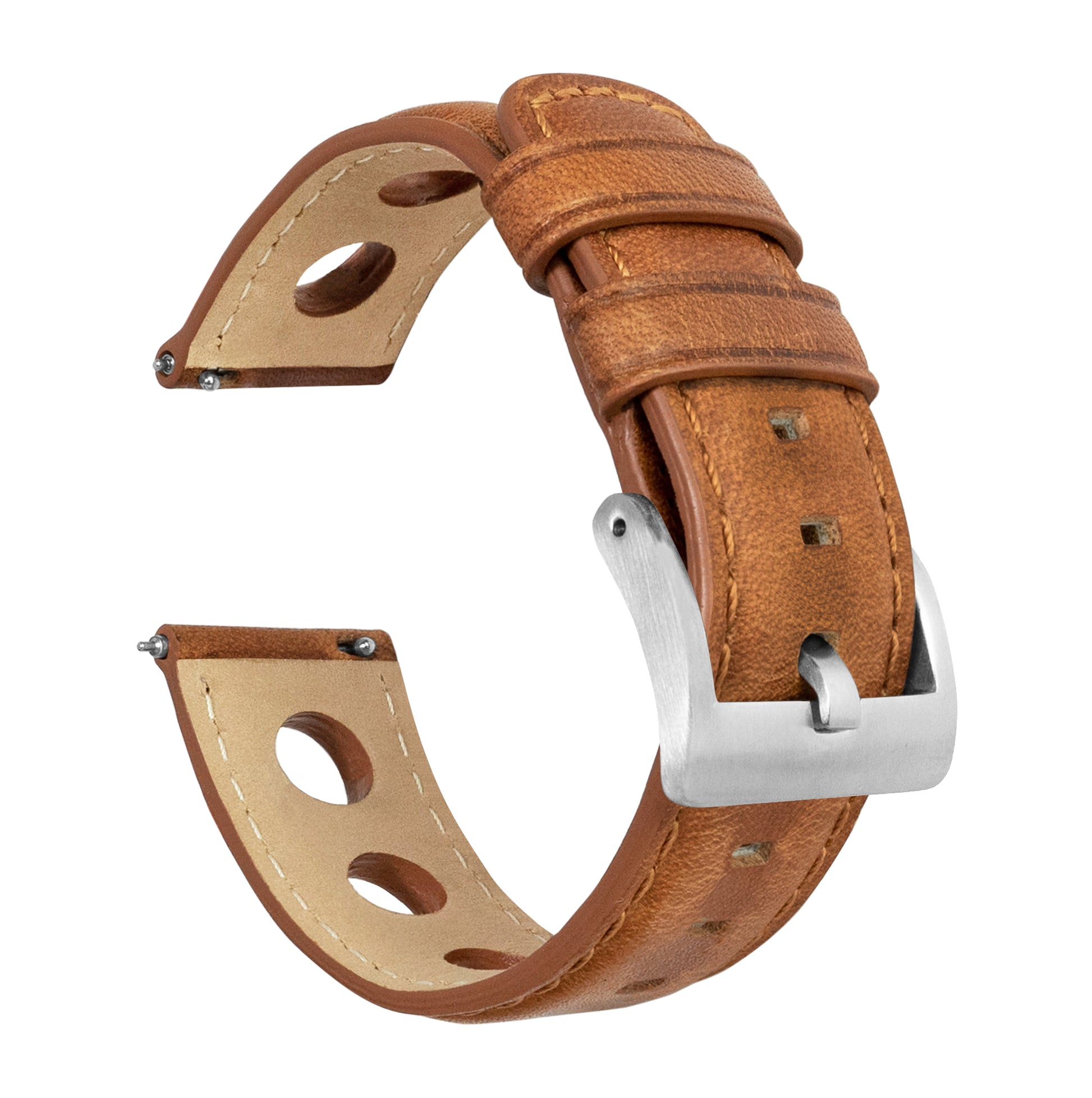 Fossil Sport | Rally Horween Leather | Caramel Brown - Barton Watch Bands