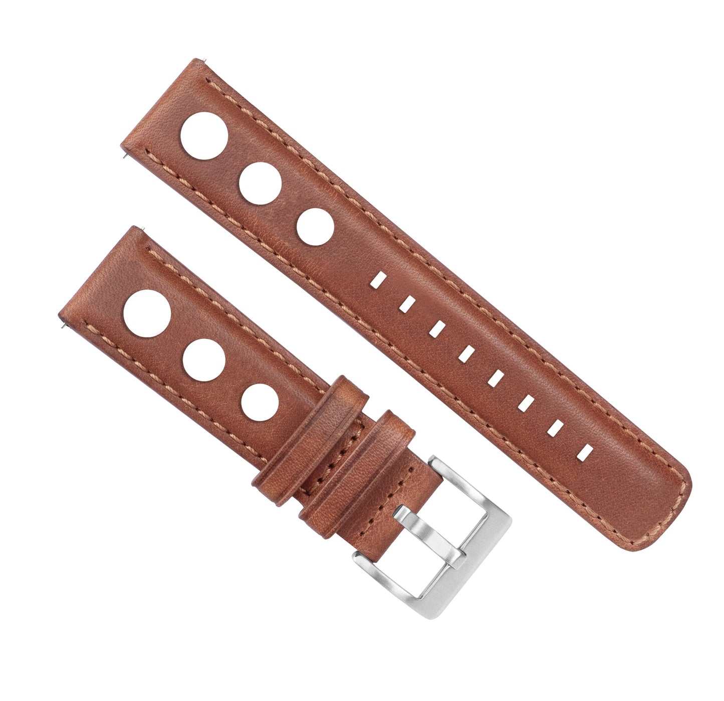 Samsung Galaxy Watch5 | Rally Horween Leather | Caramel Brown - Barton Watch Bands