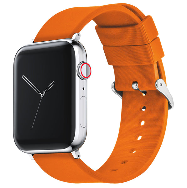 Summer Orange Textured Leather Apple Watch Band