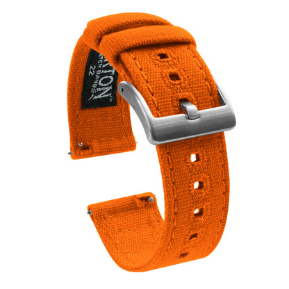 Zenwatch & Zenwatch 2 | Pumpkin Orange Canvas - Barton Watch Bands