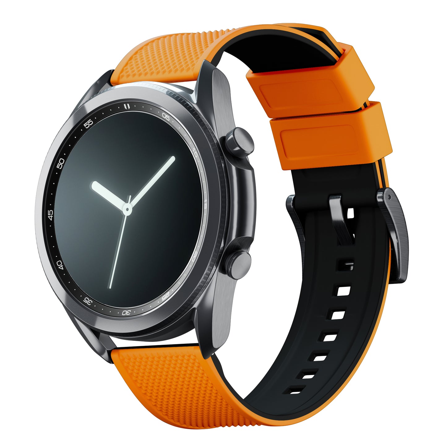 Samsung Galaxy Watch3 | Elite Silicone | Pumpkin Orange Top / Black Bottom - Barton Watch Bands