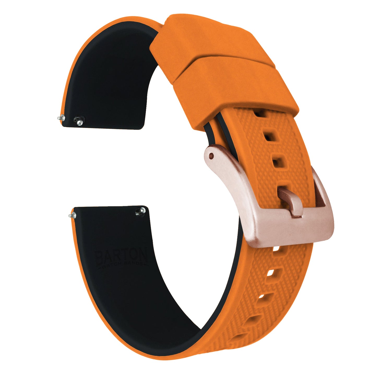 Samsung Galaxy Watch5 | Elite Silicone | Pumpkin Orange Top / Black Bottom - Barton Watch Bands