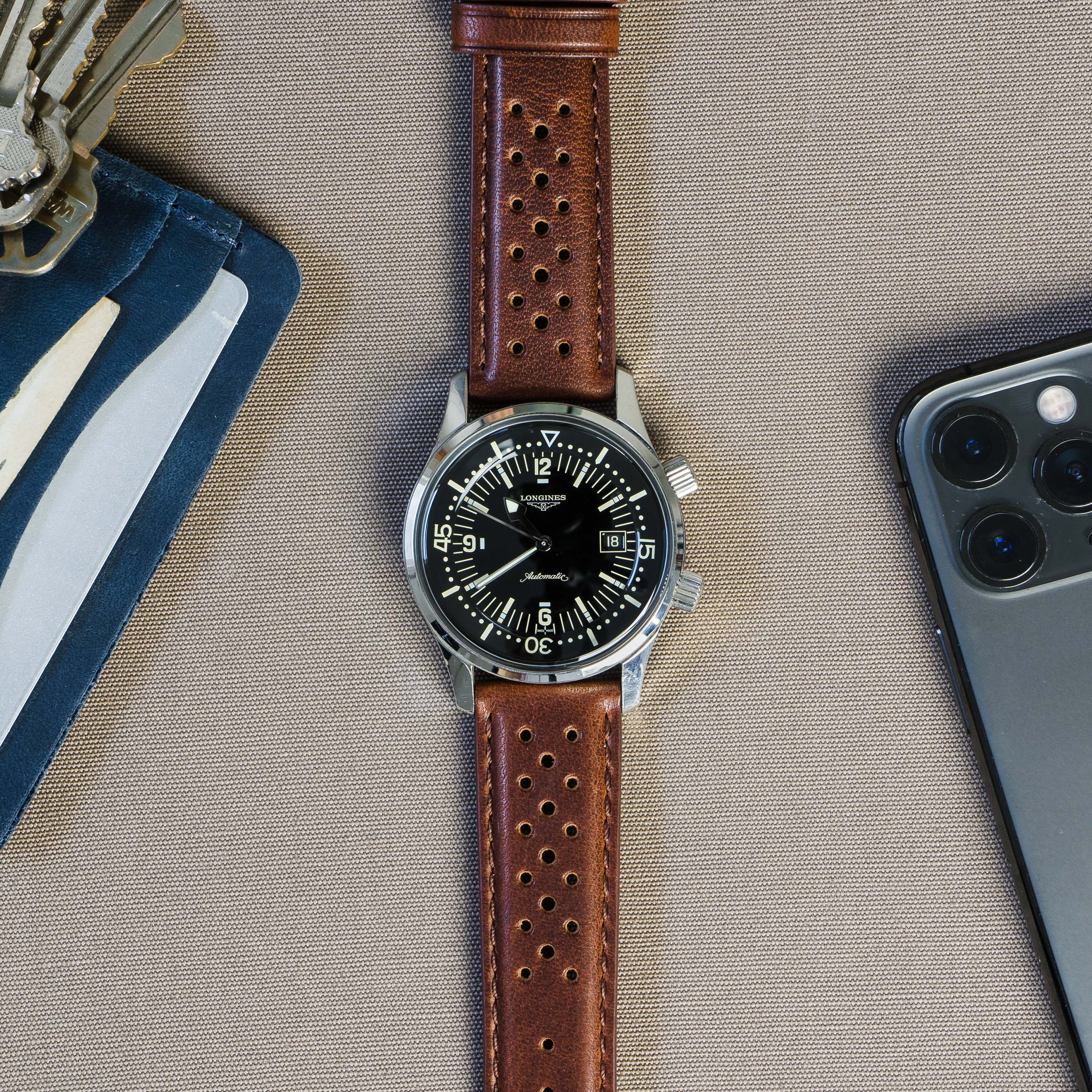 Horween sales leather chronograph