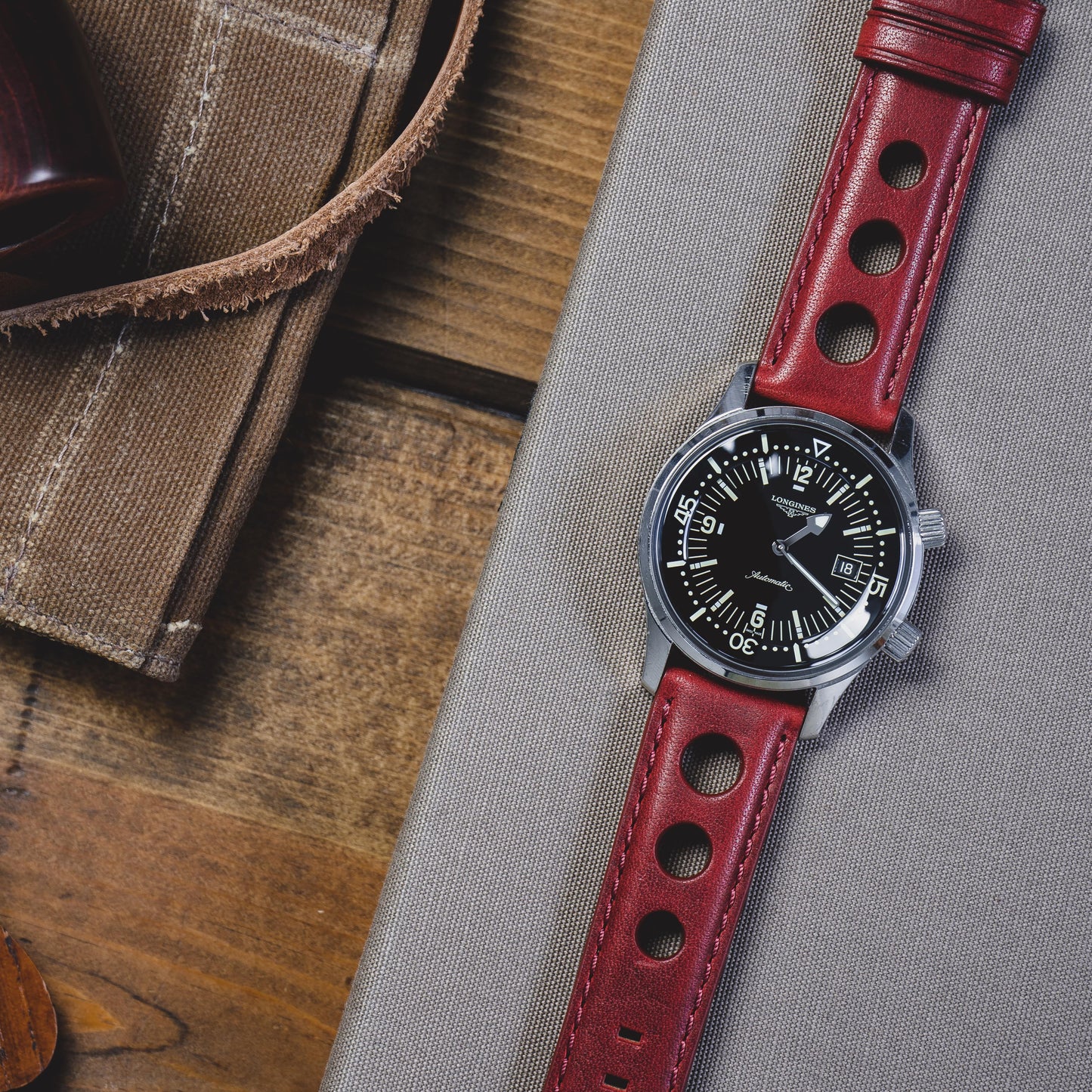 Crimson Red | Rally Horween Leather - Barton Watch Bands