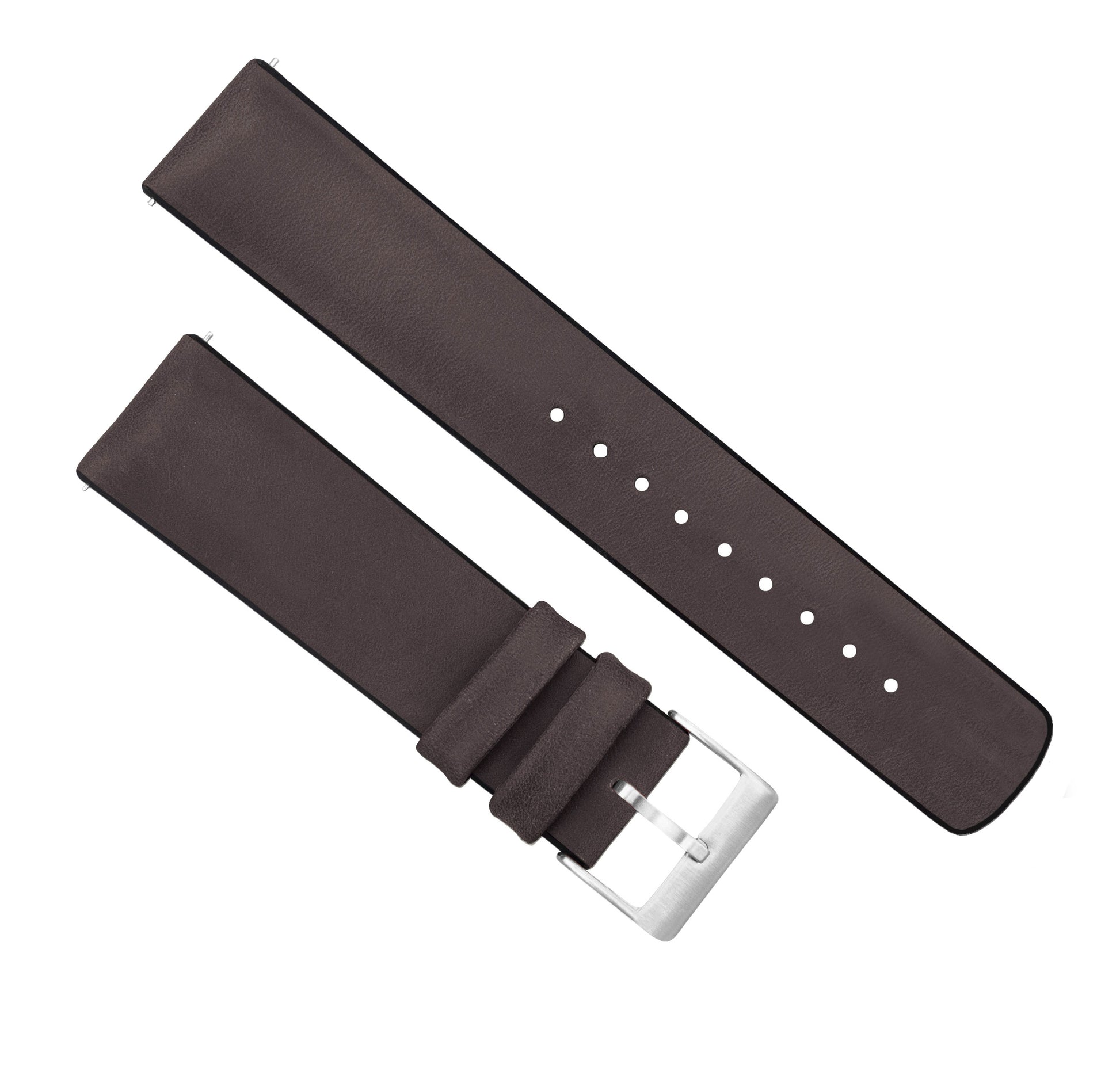 Zenwatch & Zenwatch 2 | Leather and Rubber Hybrid | Smoke Brown - Barton Watch Bands
