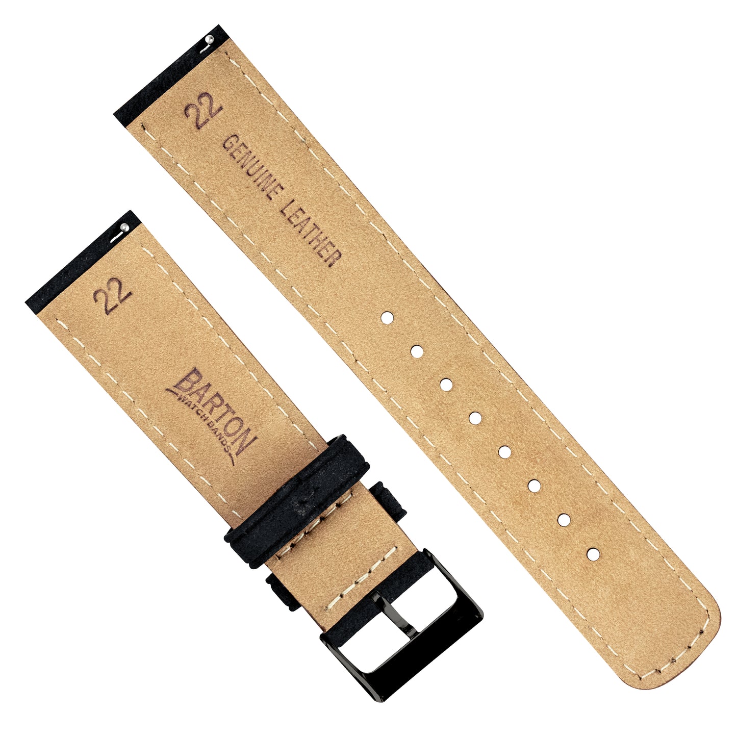 Gear S3 Classic Frontier Black Suede Beige Stitching Watch Band