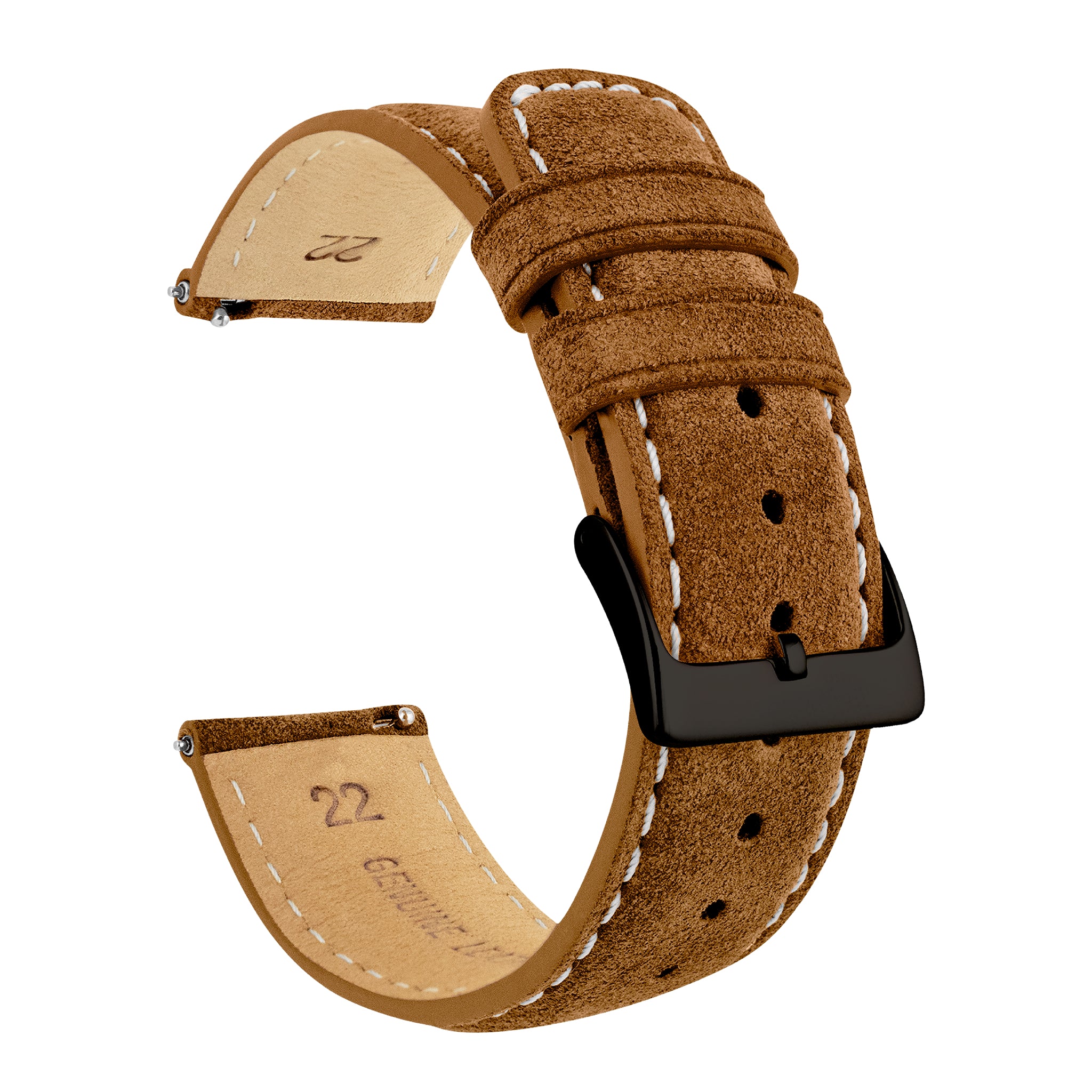 Cognac Brown Italian Suede Beige Stitching | Sinn 556 20mm