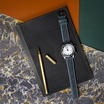 Slate Grey Suede | Beige Stitching - Barton Watch Bands