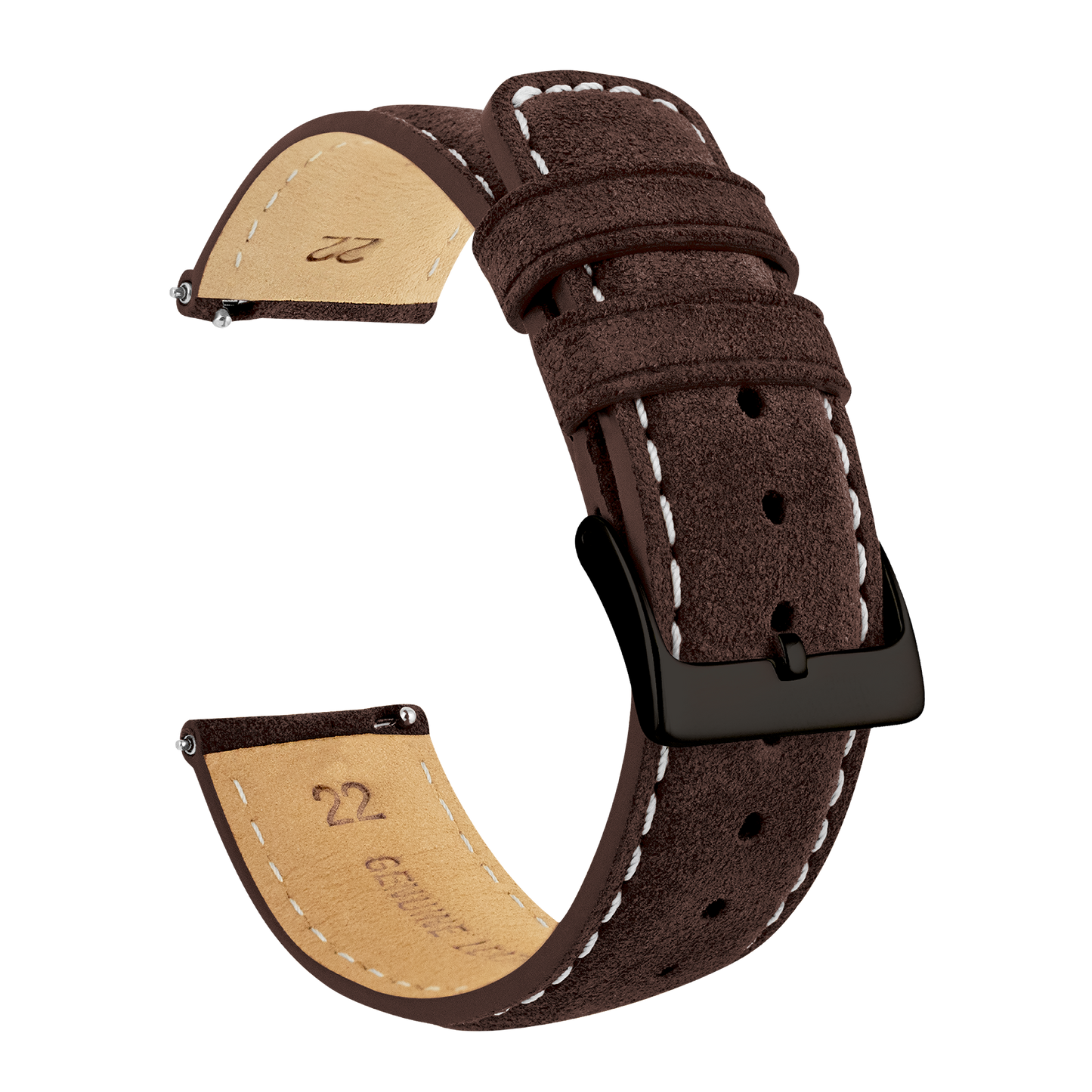 Gear S3 Classic Frontier Root Brown Suede Beige Stitching Watch Band