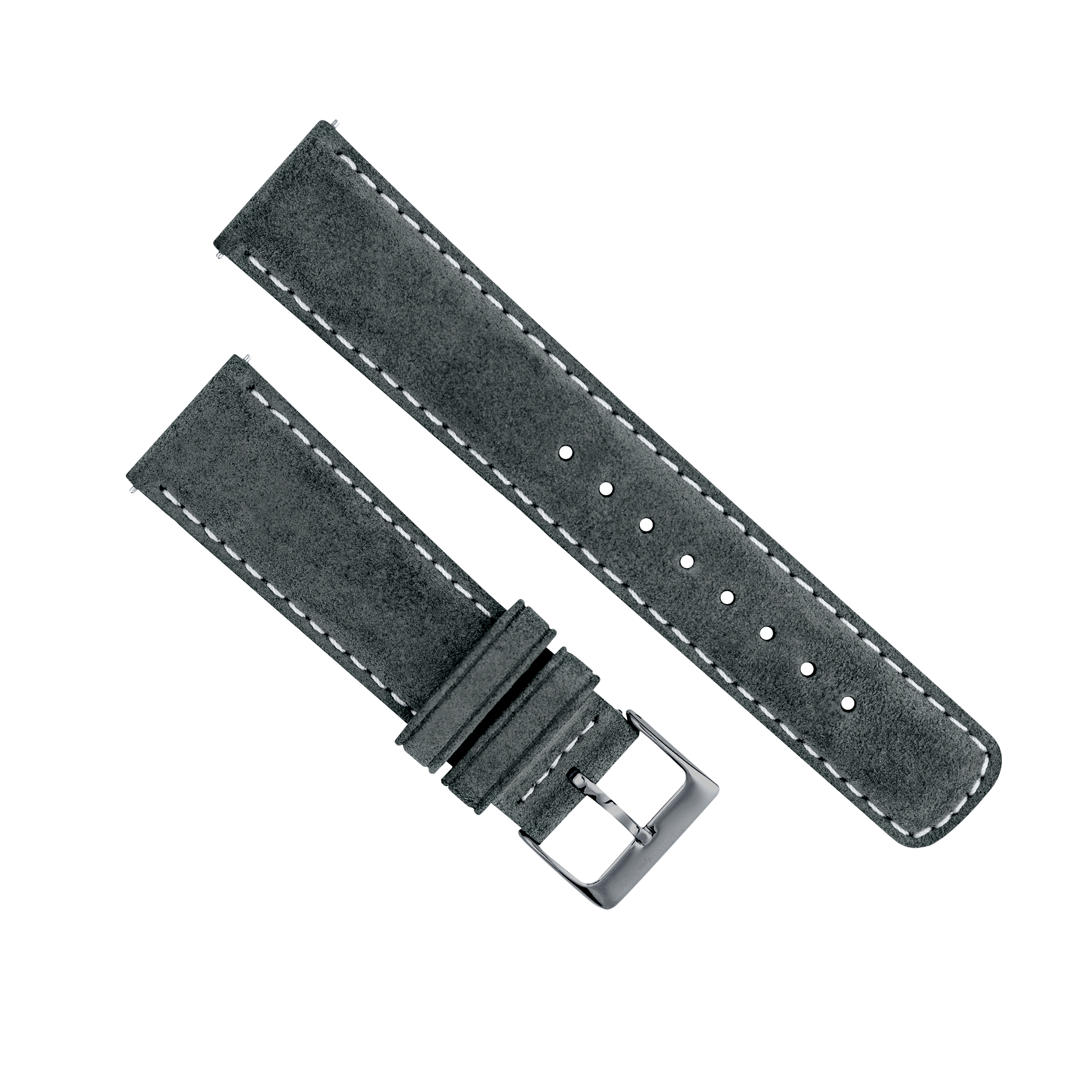 Slate Grey Suede | Beige Stitching - Barton Watch Bands