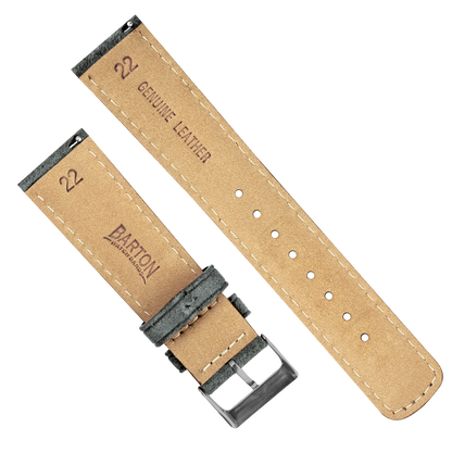 Slate Grey Suede | Beige Stitching - Barton Watch Bands