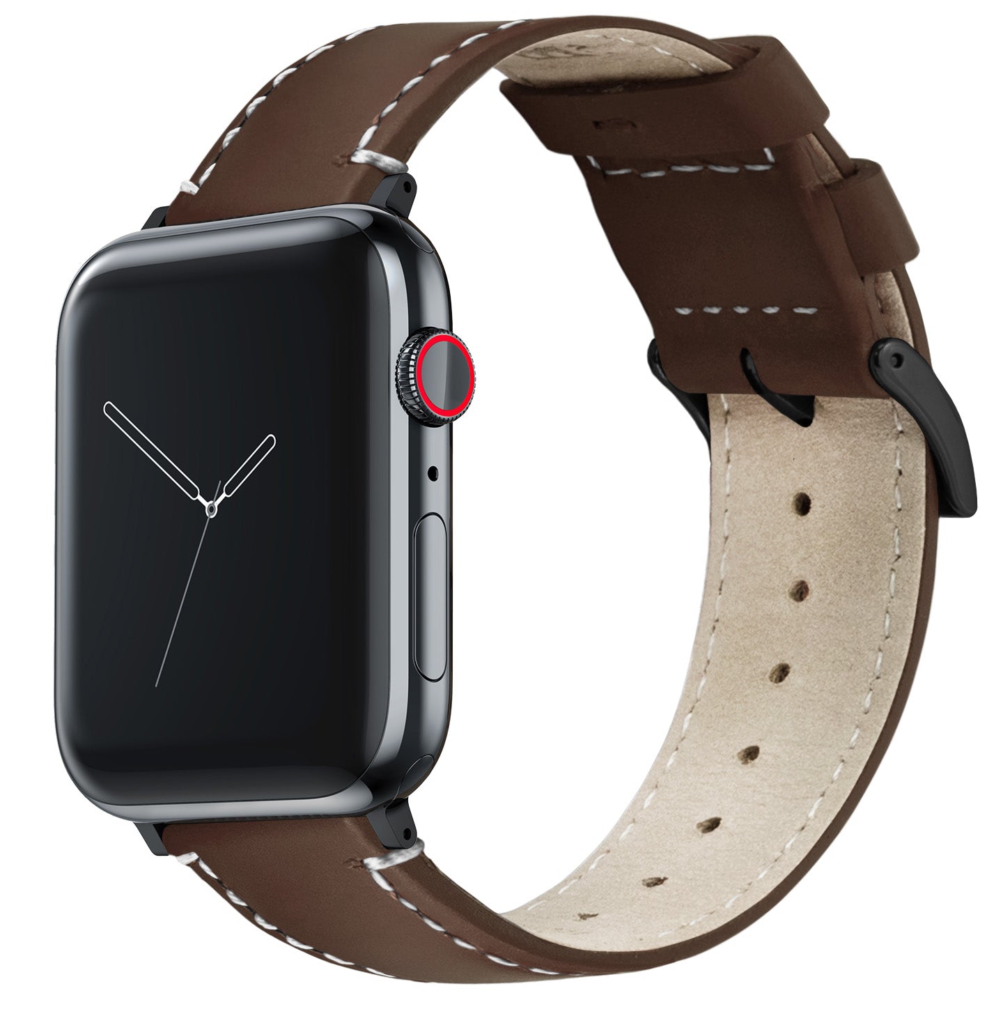 Apple Watch | Saddle Leather & Linen White Stitching - Barton Watch Bands