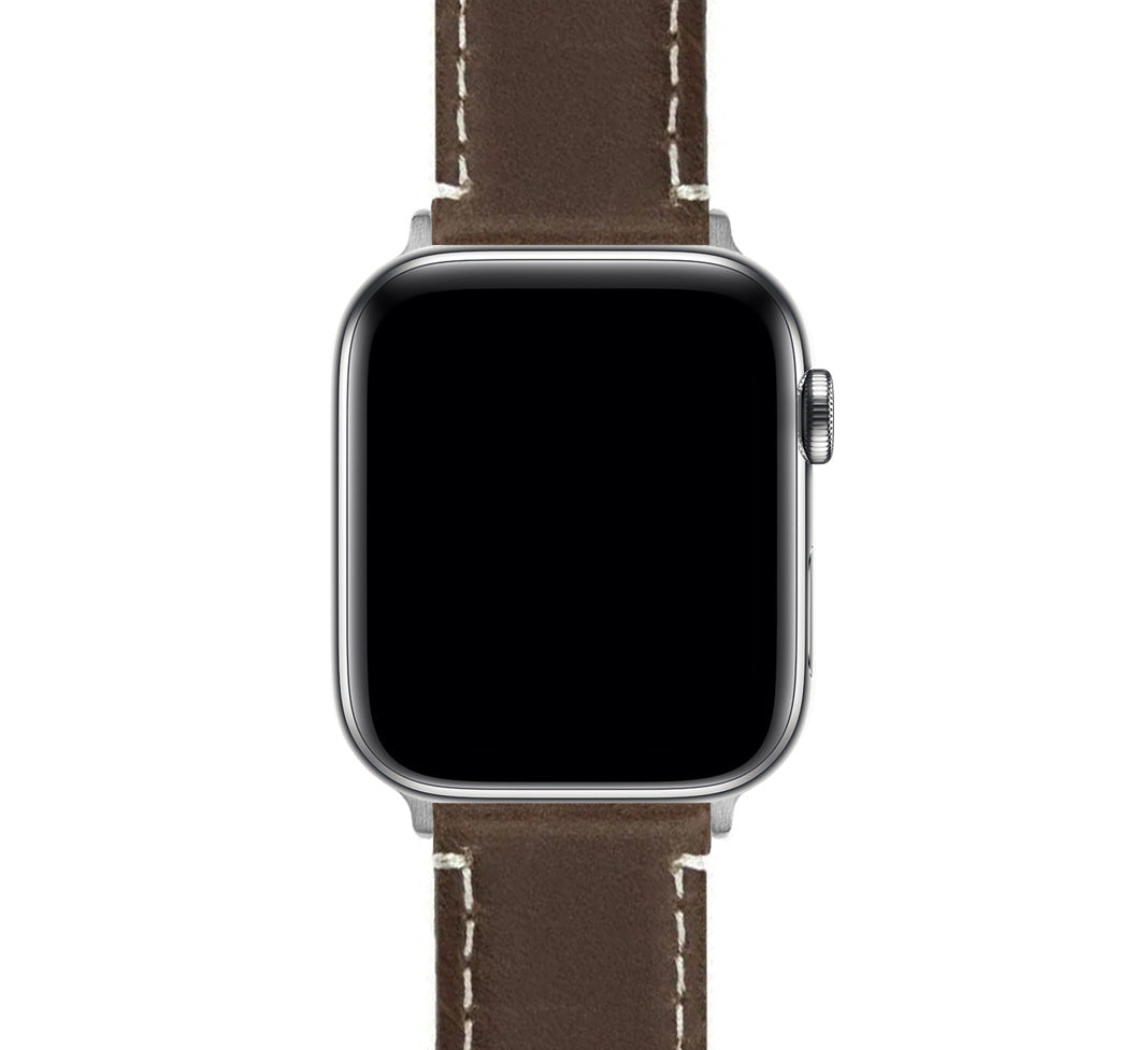 Apple Watch | Saddle Leather & Linen White Stitching - Barton Watch Bands