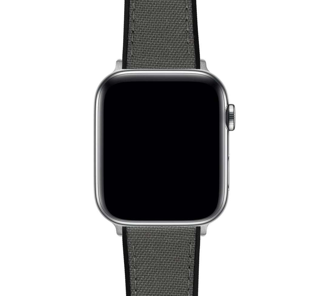 Apple Watch | Smoke Grey Cordura Fabric and Silicone Hybrid - Barton Watch Bands