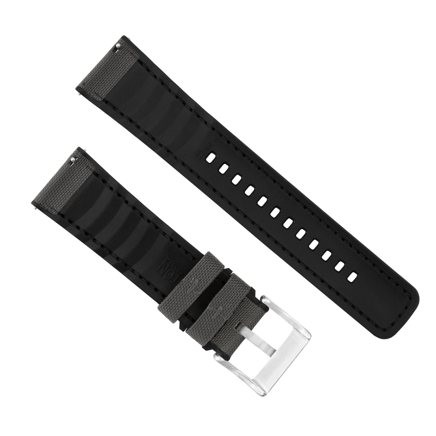 Samsung Galaxy Watch | Cordrua Fabric & Silicone Hybrid | Smoke Grey - Barton Watch Bands