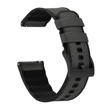 Smoke Grey Cordura Fabric and Silicone Hybrid - Barton Watch Bands