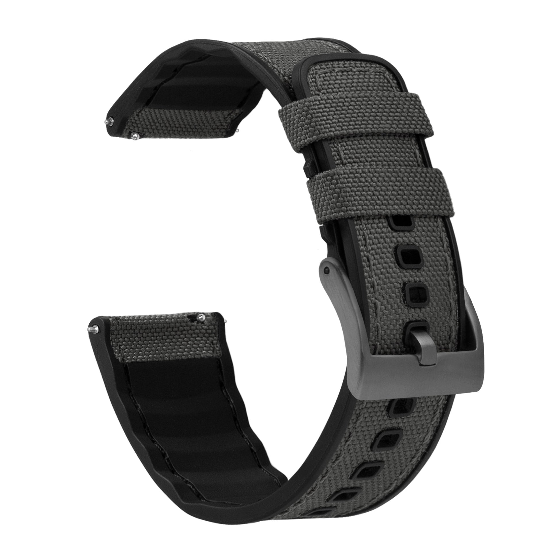 Smoke Grey Cordura Fabric and Silicone Hybrid - Barton Watch Bands