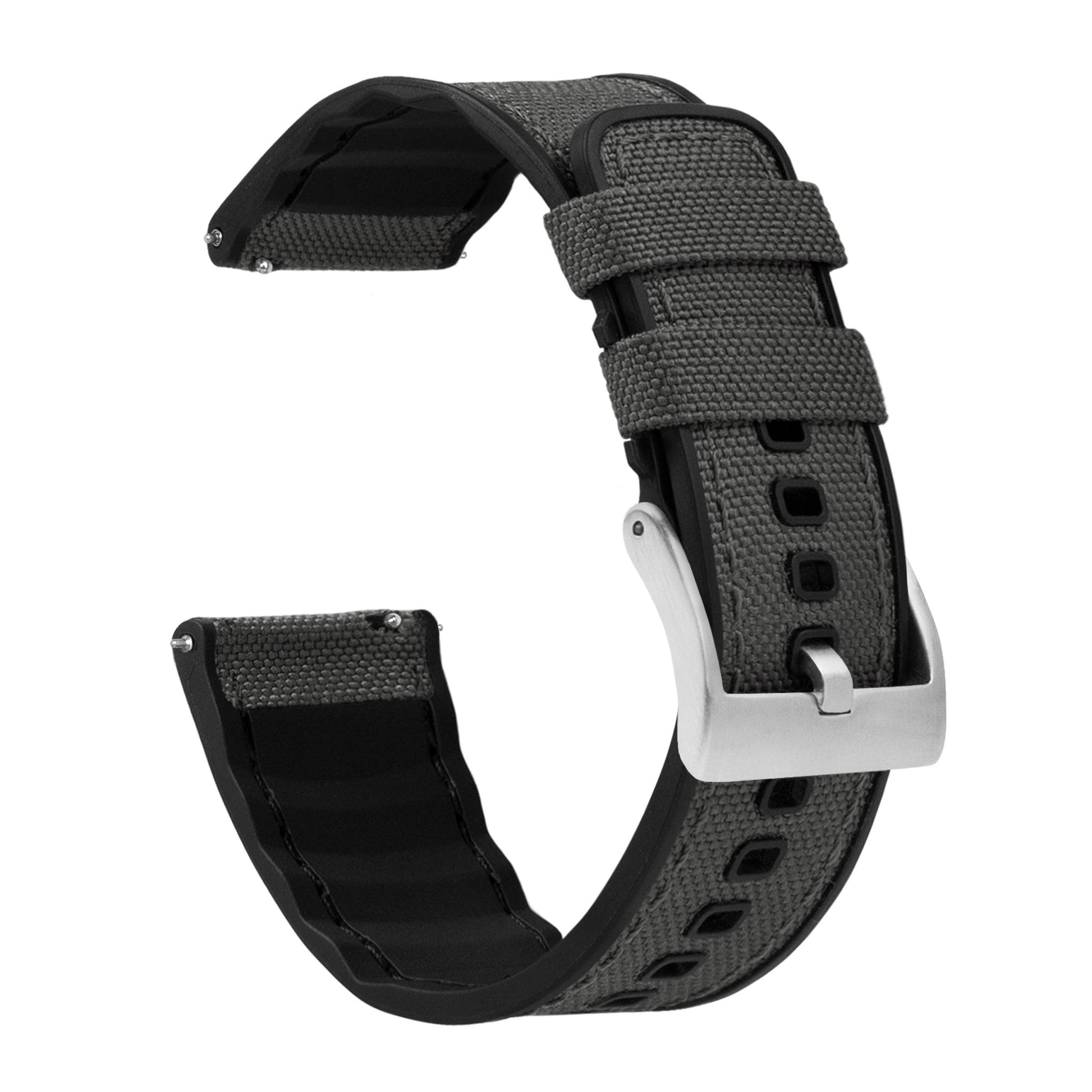 MOONSWATCH Bip | Cordrua Fabric & Silicone Hybrid | Smoke Grey - Barton Watch Bands