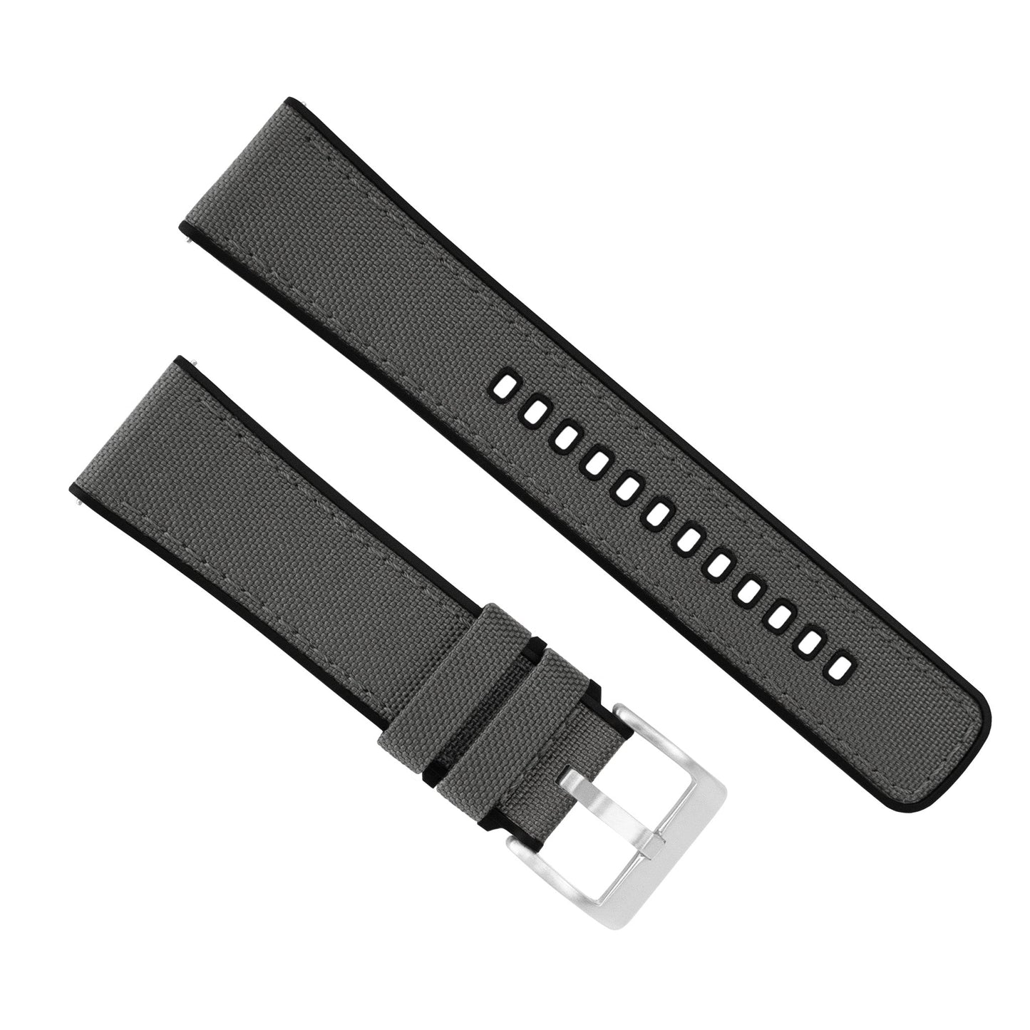 Samsung Galaxy Watch | Cordrua Fabric & Silicone Hybrid | Smoke Grey - Barton Watch Bands