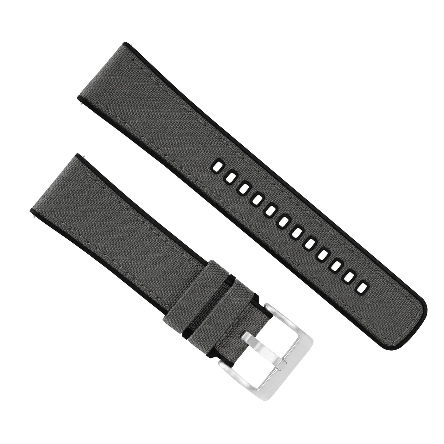 Samsung Galaxy Watch Active 2 | Cordrua Fabric & Silicone Hybrid | Smoke Grey - Barton Watch Bands
