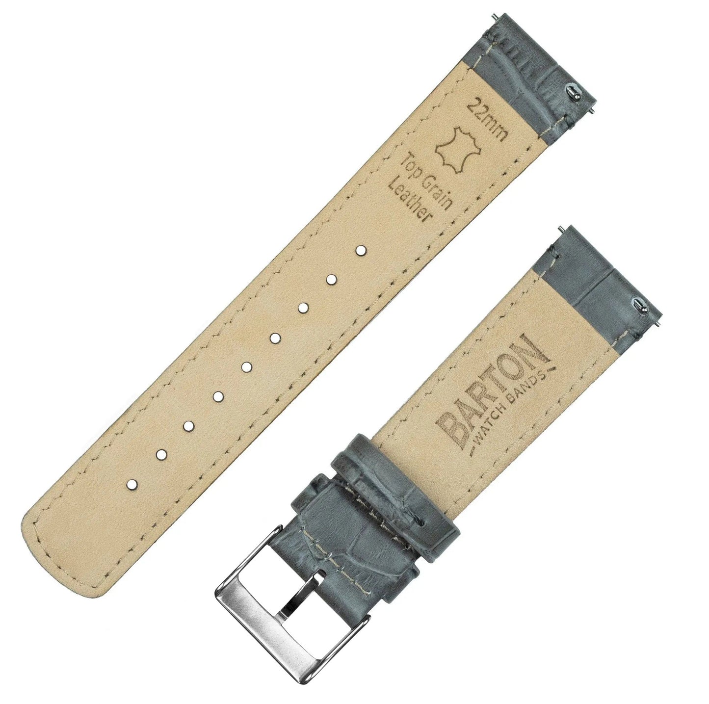 Samsung Galaxy Watch5 | Smoke Grey Alligator Grain Leather - Barton Watch Bands