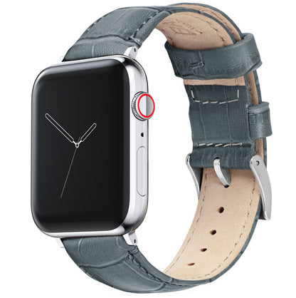 Apple Watch | Smoke Grey Alligator Grain Leather - Barton Watch Bands