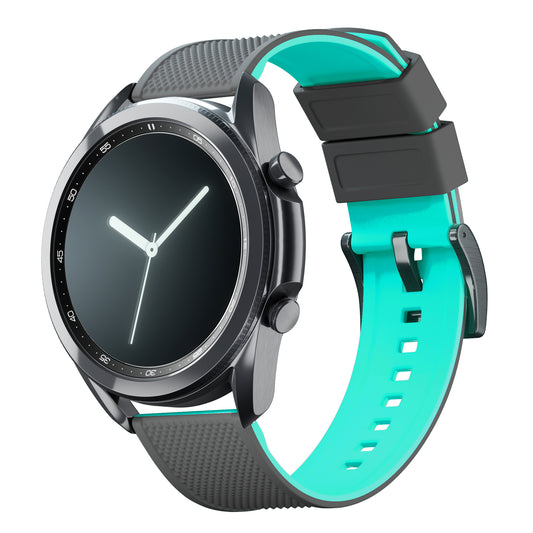 Samsung Galaxy Watch3 | Elite Silicone | Smoke Grey Top / Mint Green Bottom - Barton Watch Bands