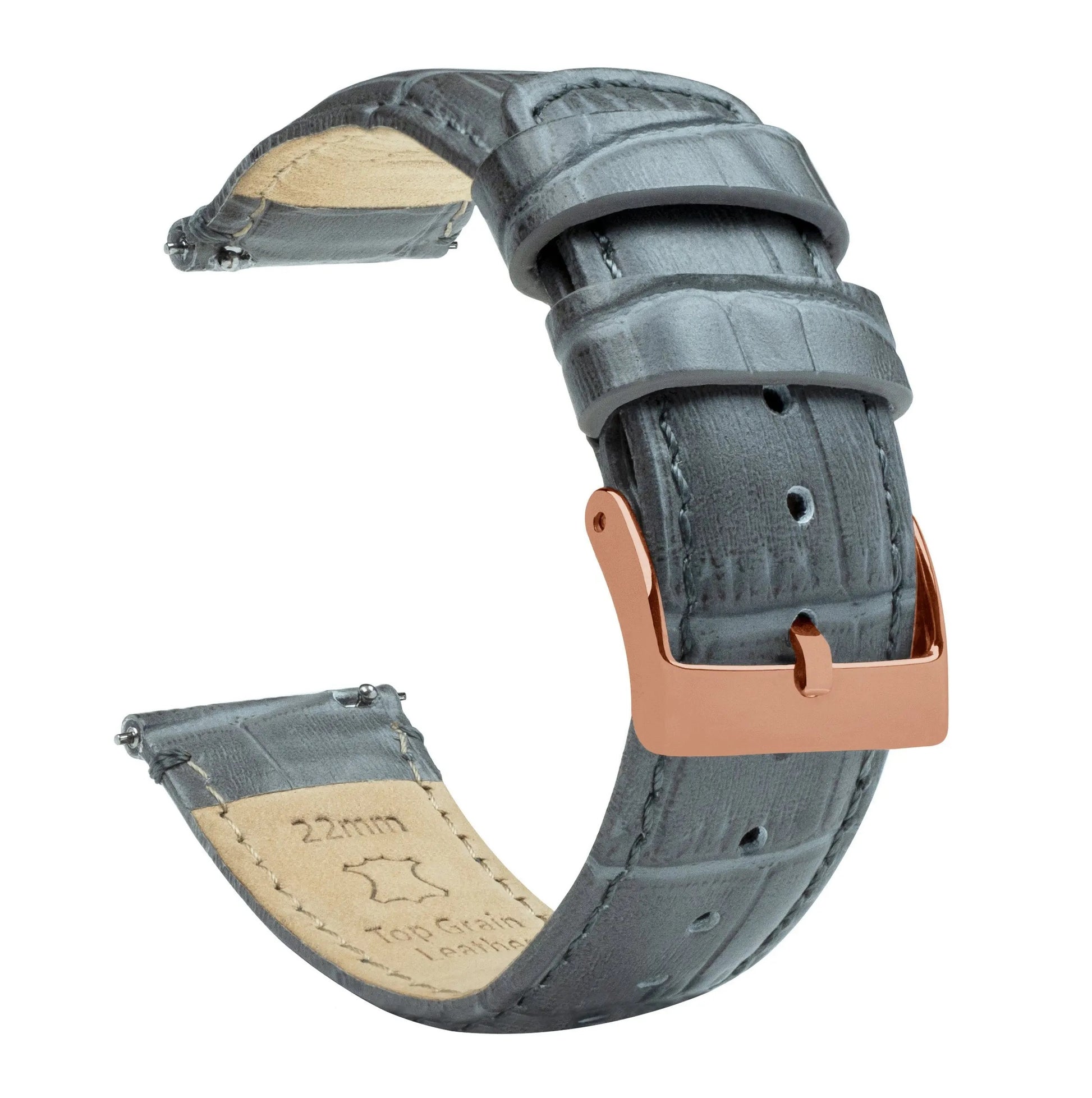 Samsung Galaxy Watch3 | Smoke Grey Alligator Grain Leather - Barton Watch Bands