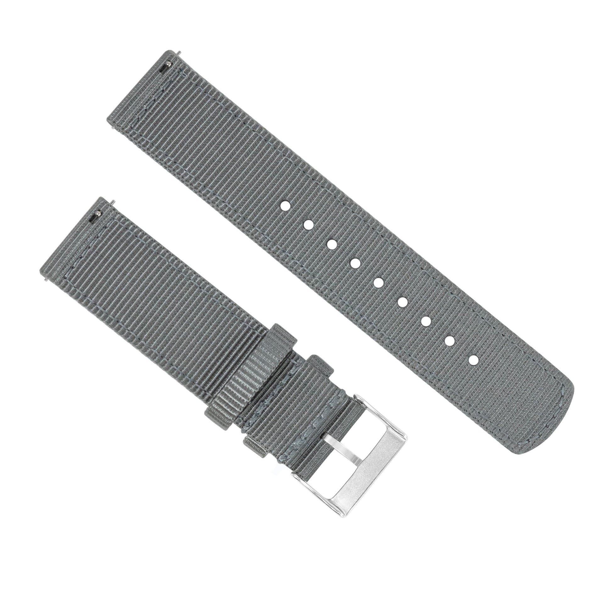 Samsung Galaxy Watch Active 2 | Two-Piece NATO Style | Smoke Grey - Barton Watch Bands