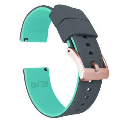 Samsung Galaxy Watch5 | Elite Silicone | Smoke Grey Top / Mint Green Bottom - Barton Watch Bands