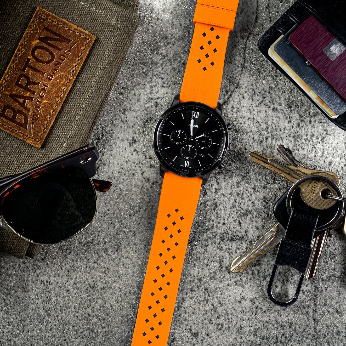 Orange Tropical Style Watch Band