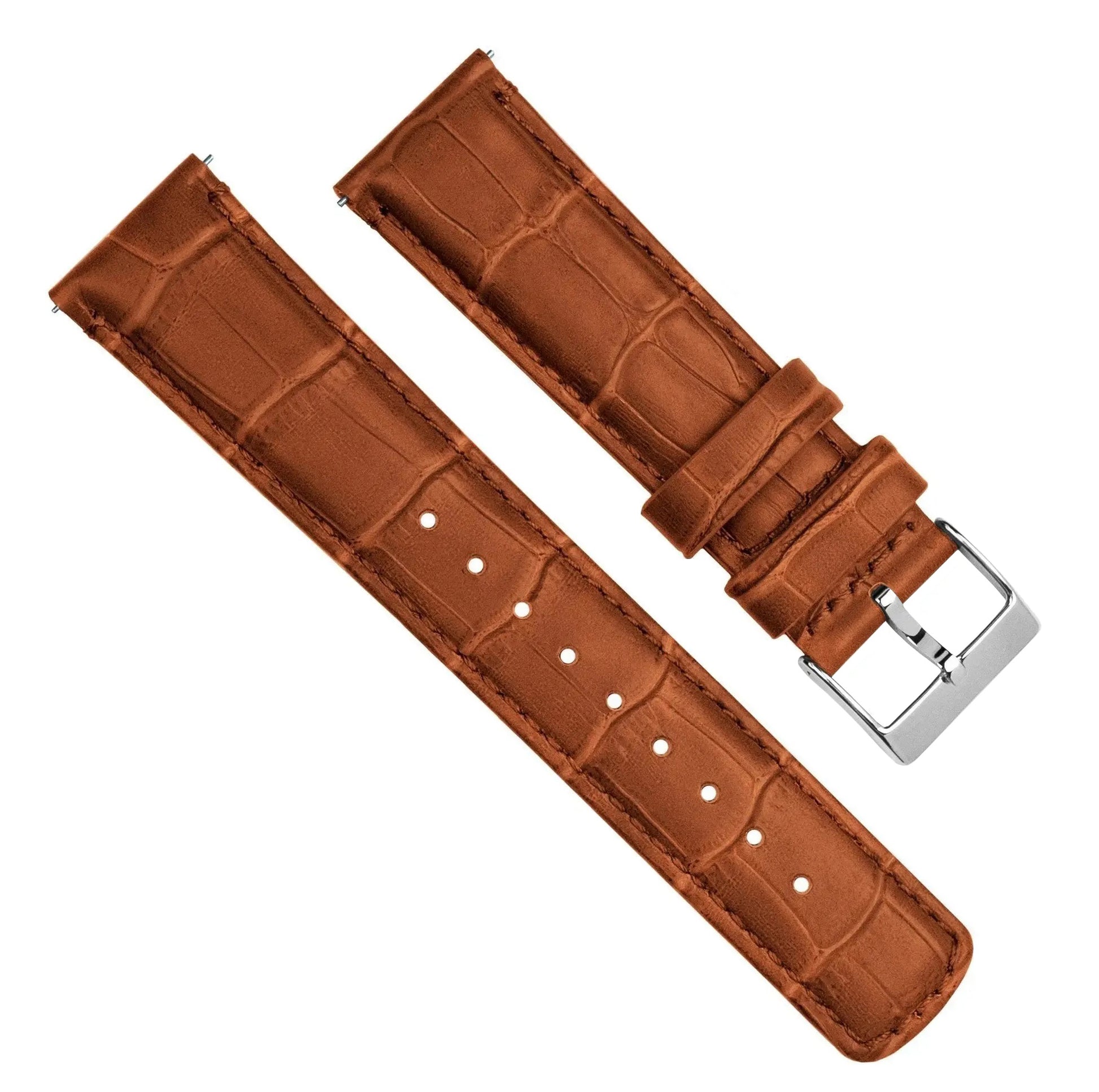 Samsung Galaxy Watch3 | Toffee Brown Alligator Grain Leather - Barton Watch Bands