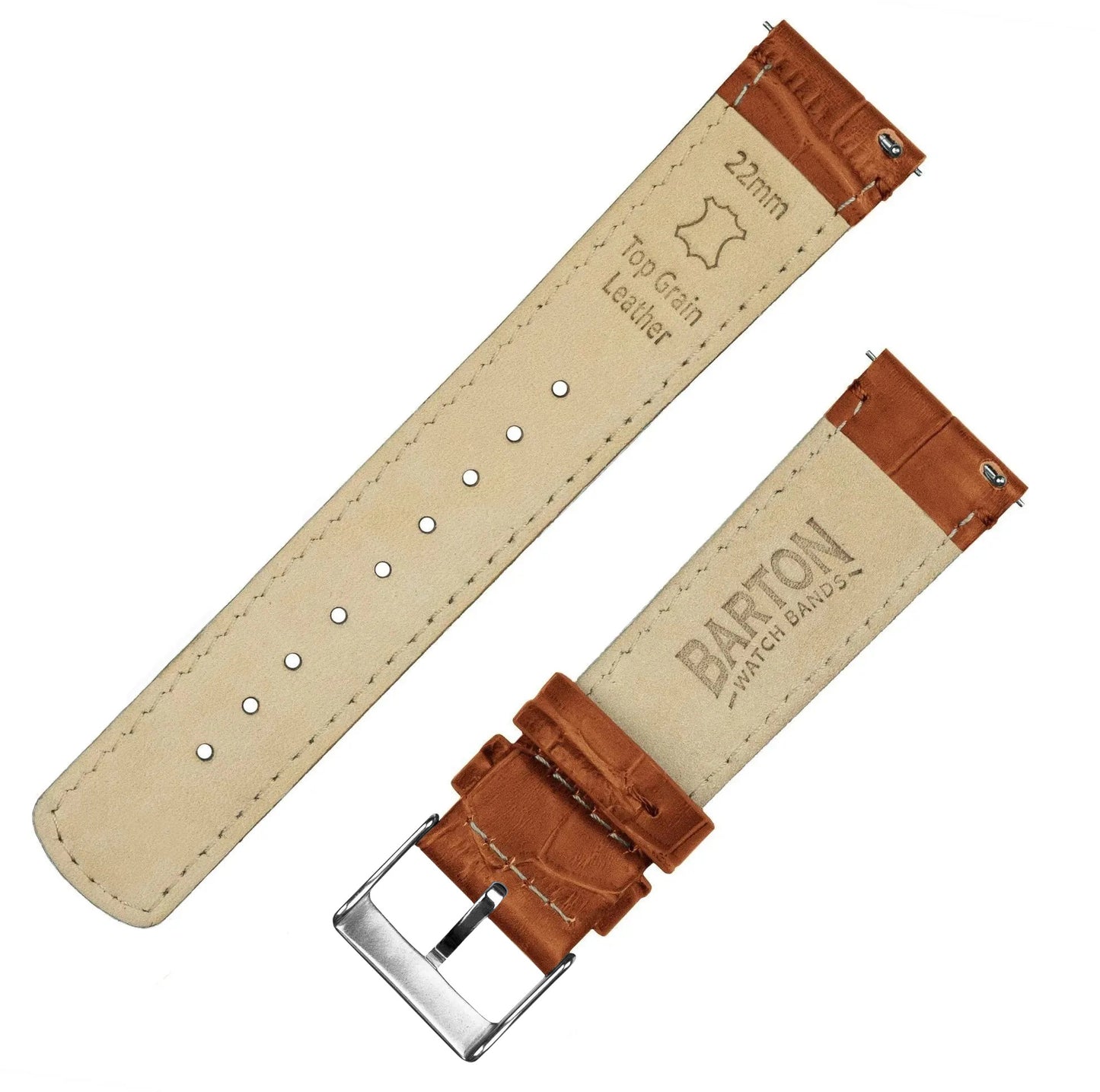 Fossil Sport | Toffee Brown Alligator Grain Leather - Barton Watch Bands