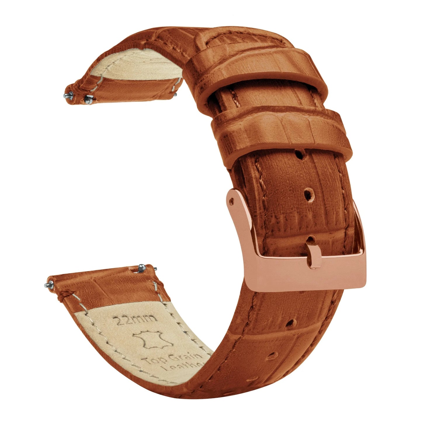 Fossil Sport | Toffee Brown Alligator Grain Leather - Barton Watch Bands